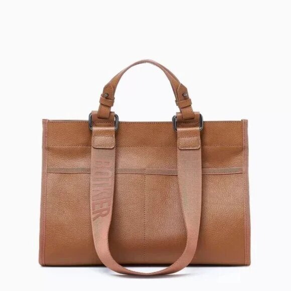 BOTKIER New York BEDFORD Leather top handle structured tote with Logo straps - Picture 1 of 15